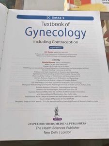 DC Dutta Gynecology Textbook