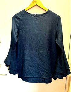 Beautiful Navy Bell Sleeve Top