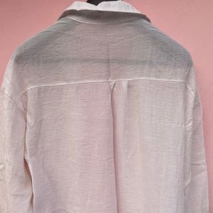 Oversized White Transparent Shirt