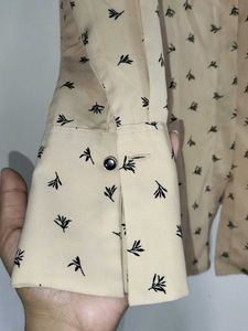 Leaves Print Beige Top