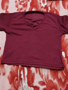 Maroon Crisscross Top