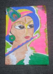 Krishna Painting+ Sketch(Radha Krishn