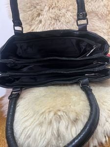 Genuine Leather Black Handbag