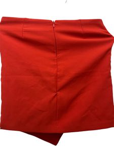 Red Asymmetrical Mini Skirt Size S