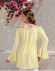 Shein Chic Off-Shoulder Yellow Top