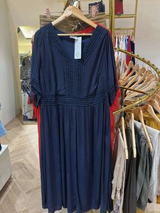 Plus Size Elegant Navy Blue Dress