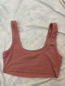 Zara Pink Cropped Tank Top