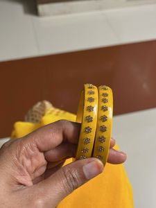Yellow Bangles with Floral Detail