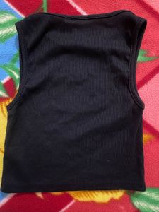 ZARA Black Tank Top With OFF Print