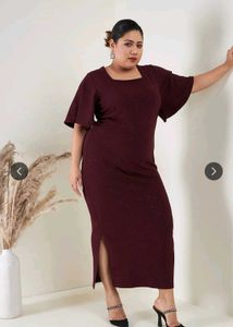 Sassafras Elegant Maroon Midi Dress xxl