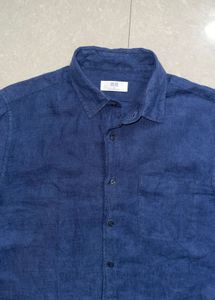 UNIQLO NAVY BLUE LINEN SHIRT