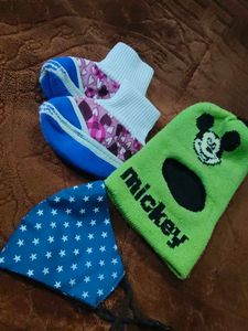 Baby Boy Cap ,Socks,Mask