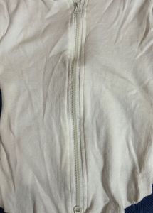 White Zip-Up Long Sleeve Top