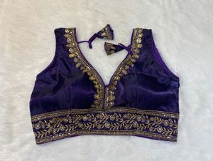 Elegant Purple Embroidered Blouse