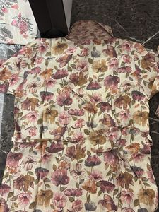 Floral Printed Co-ord Set With Work