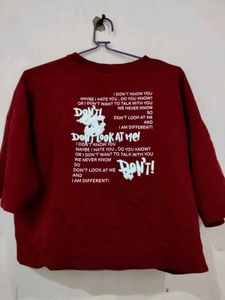 Maroon Graphic Print Tee