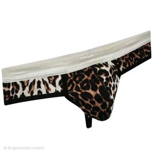 Mens Leopard Print Thong.