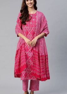 Pink Printed Kurta set