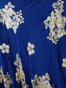 beautiful blue golden lehenga