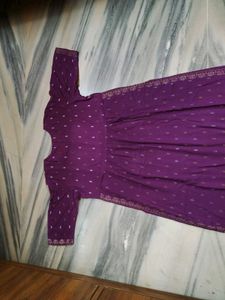 Purple Embroidered Kurta