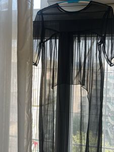 Sheer Black Tunic Top