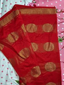 Red &amp; Gold Saree