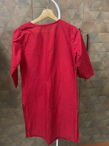 Red Cotton Kurta