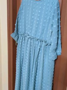 Blue Polka Dot Ruffle Dress