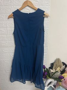 Teal Ruffle Mini Dress