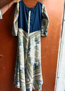 💃 Printed Flared Long Kurti Dress 💙