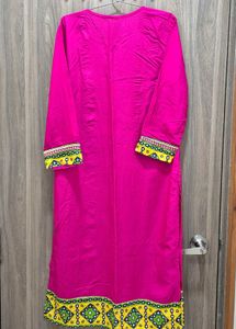 Pink Kurti with Mirror Work