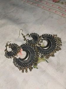 Silver Crescent Earrings