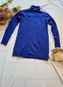 Blue Knit Mini Dress