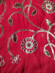 Maroon Georgette Saree