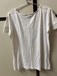 White Lace Trim Top
