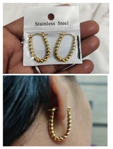 Stainless Steel Tarnish Hoops Earring