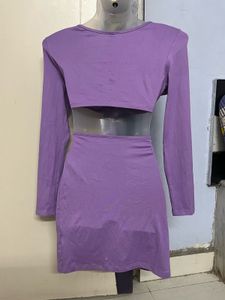 SHEIN Branded Purple Cutout Mini Dress