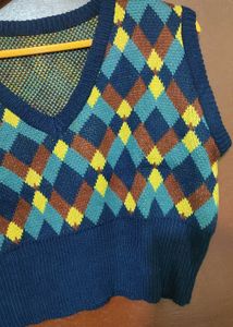 Argyle Knit Sweater Vest