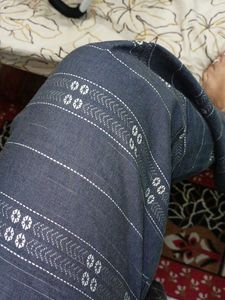 Grey Plaid Kurti Set