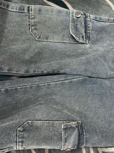 Light Wash Denim Cargo Pants
