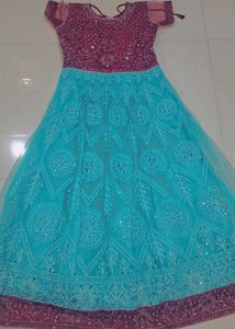 Elegant blue floral frock