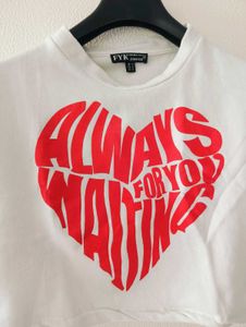 FYK Cropped Heart Graphic Top