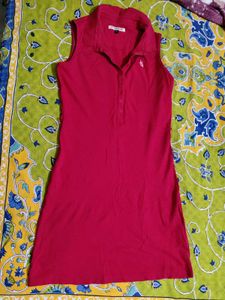 Red Polo Sleeveless Mini Dress