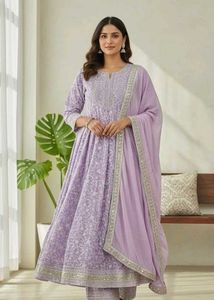 Elegant Lavender Floral Kurta