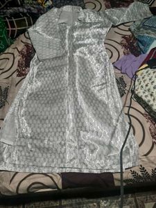 Elegant Silver Evening Gown