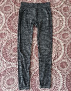 HRX Charcoal Grey Yoga Seamless Solid Tights