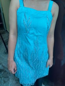 Blue Embroidered Kurta