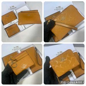 COACH GIFT SET OF 3 WALLET,POUCH &amp; CARD HOLDER