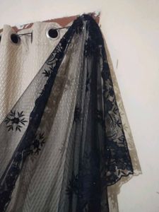 Elegant Black Lace Saree