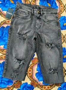 Brand New Shein Heavy Wash Mid Distressed Jeans
